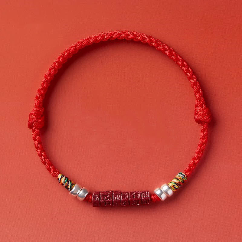 Buddha Stones 925 Sterling Silver Om Mani Padme Hum Cinnabar Blessing Child Adult Bracelet - image 15
