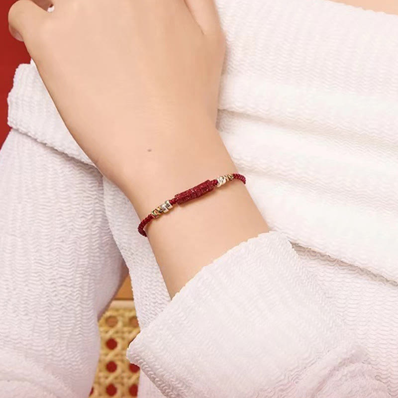 Buddha Stones 925 Sterling Silver Om Mani Padme Hum Cinnabar Blessing Child Adult Bracelet - image 4
