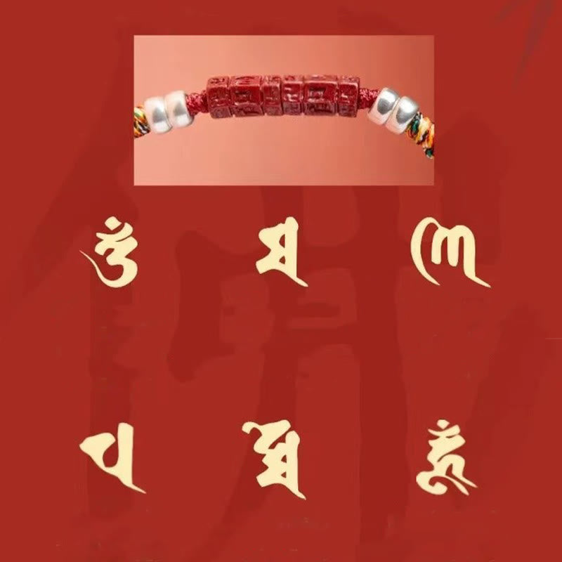 Buddha Stones 925 Sterling Silver Om Mani Padme Hum Cinnabar Blessing Child Adult Bracelet - image 12