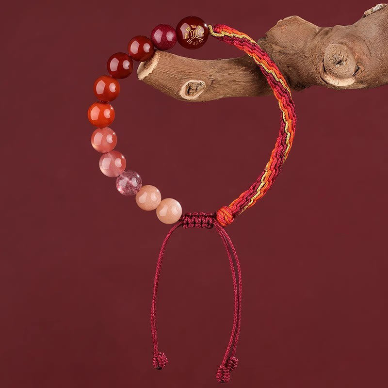 Buddha Stones Five Elements Various Crystal Agate Wealth Reincarnation Knot Braid Bracelet - image 14