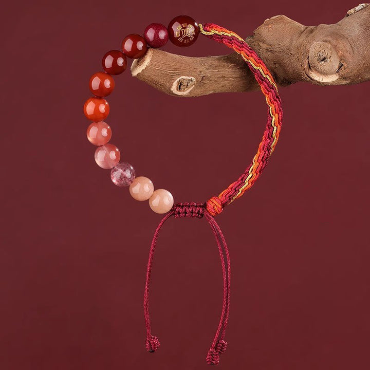Buddha Stones Five Elements Various Crystal Agate Wealth Reincarnation Knot Braid Bracelet - image 14