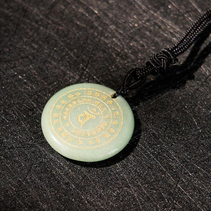 Buddha Stones Vairocana Tathagata Sanskrit Mantra Various Crystal Black Obsidian Green Aventurine Strength Necklace Pendant - image 16