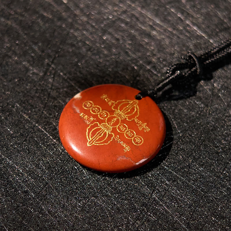 Buddha Stones Vajra Dorje Sanskrit Pattern Natural Various Crystal Black Obsidian Fulfilment Necklace Pendant - image 21