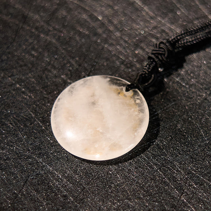 Buddha Stones Swastika Lotus Pattern Natural Various Crystal Black Obsidian Purification Necklace Pendant - image 8