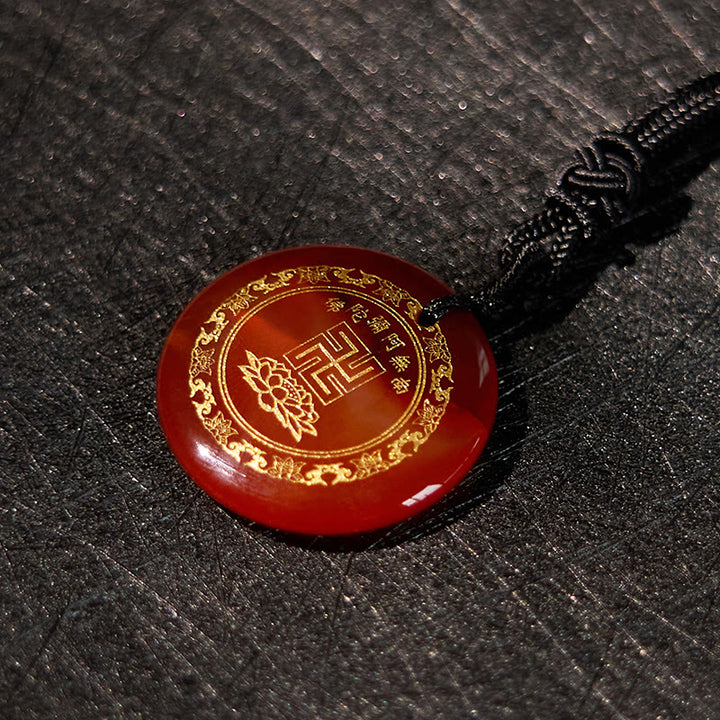Buddha Stones Swastika Lotus Pattern Natural Various Crystal Black Obsidian Purification Necklace Pendant - image 28