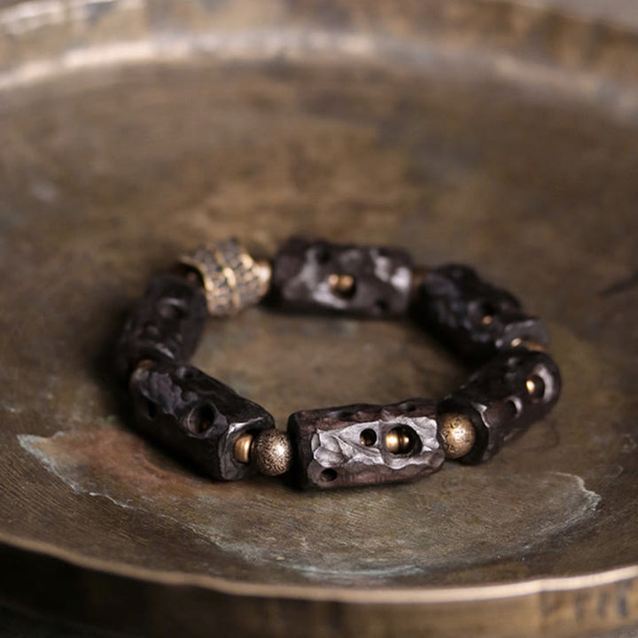 Buddha Stones Ebony Wood Copper Brass Calm Bracelet - image 9