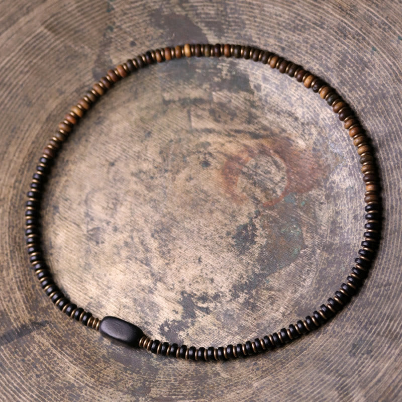 Buddha Stones Ebony Wood Green Sandalwood Copper Brass Calm Double Wrap Bracelet - image 13
