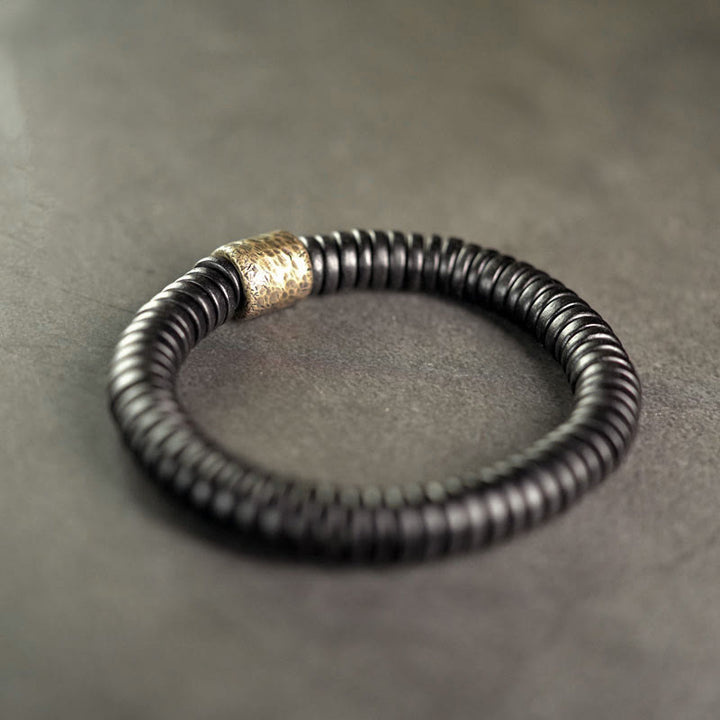 Buddha Stones Ebony Wood Copper Brass Calm Bracelet - image 3