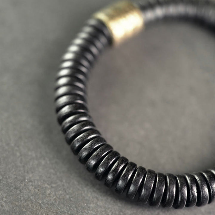 Buddha Stones Ebony Wood Copper Brass Calm Bracelet - image 7