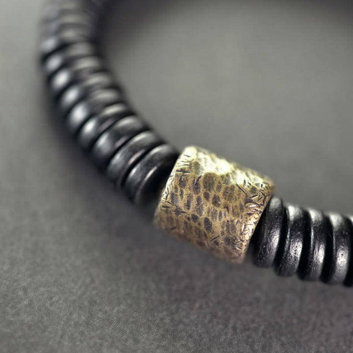 Buddha Stones Ebony Wood Copper Brass Calm Bracelet - image 2