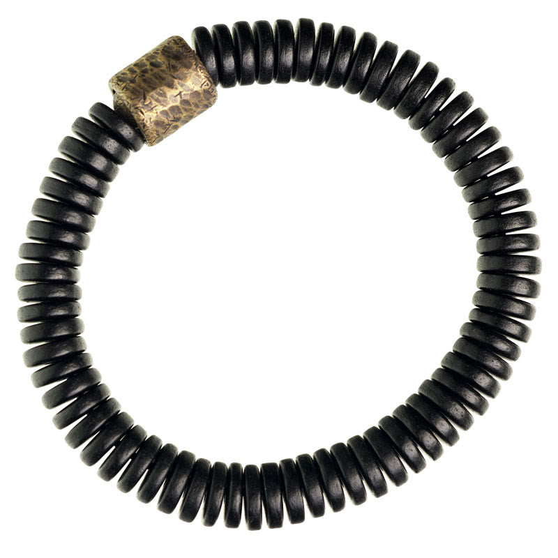 Buddha Stones Ebony Wood Copper Brass Calm Bracelet - image 12