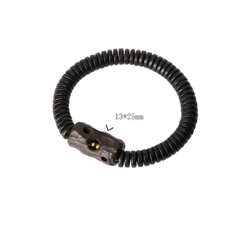 Buddha Stones Ebony Wood Copper Brass Holey Balance Bracelet - image 9