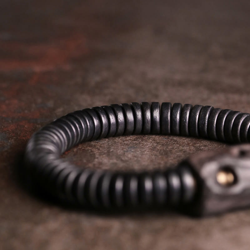 Buddha Stones Ebony Wood Copper Brass Holey Balance Bracelet - image 6
