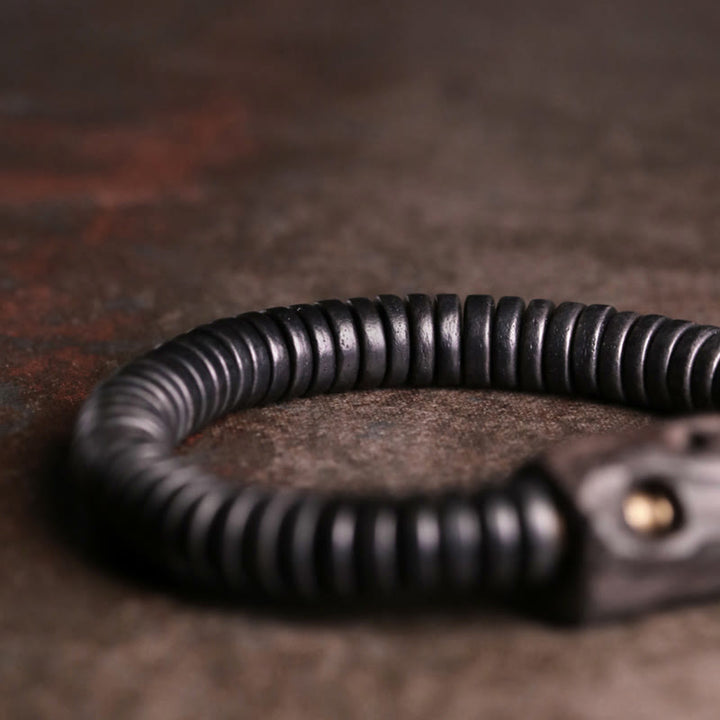 Buddha Stones Ebony Wood Copper Brass Holey Balance Bracelet - image 6