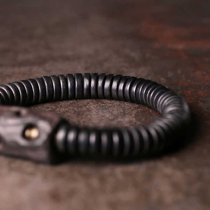 Buddha Stones Ebony Wood Copper Brass Holey Balance Bracelet - image 3