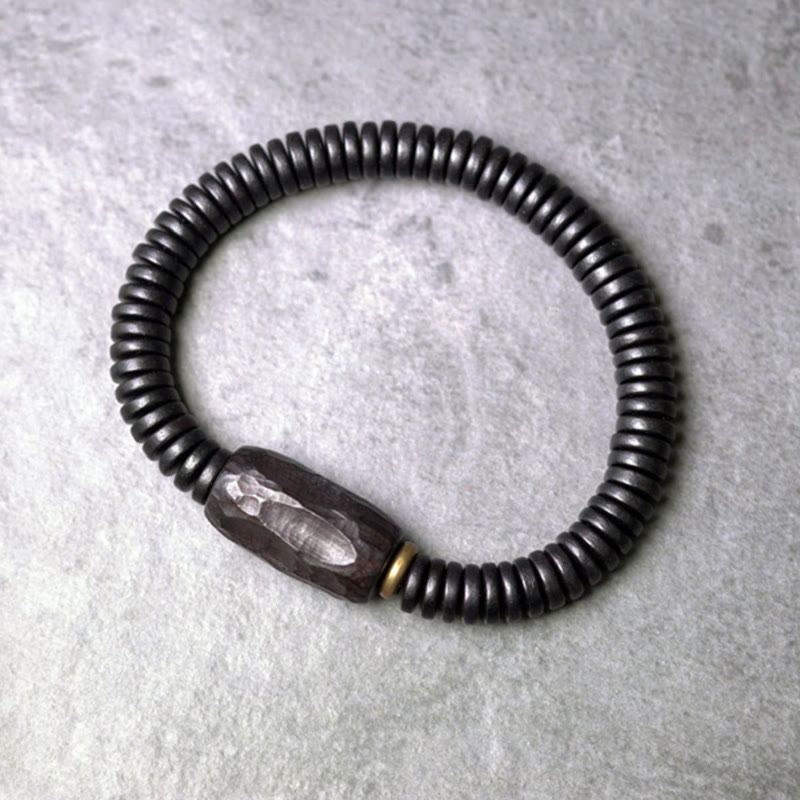 Buddha Stones Ebony Wood Copper Brass Holey Balance Bracelet - image 14