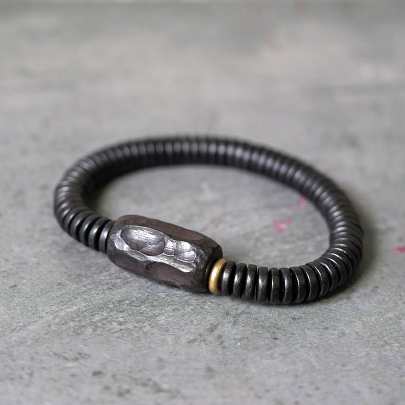 Buddha Stones Ebony Wood Copper Brass Holey Balance Bracelet - image 10