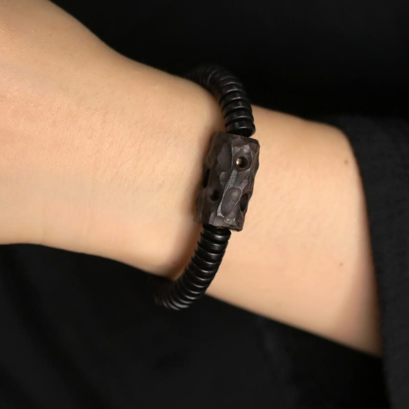 Buddha Stones Ebony Wood Copper Brass Holey Balance Bracelet - image 4