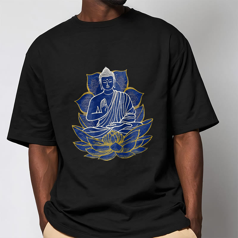 Buddha Stones Buddha Sitting On The Lotus Cotton Tee T-shirt - image 11