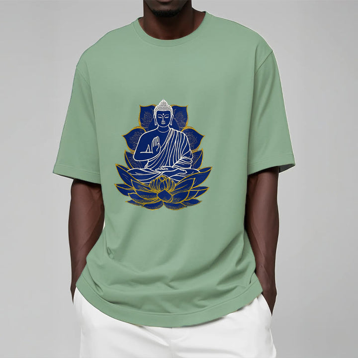 Buddha Stones Buddha Sitting On The Lotus Cotton Tee T-shirt - image 17
