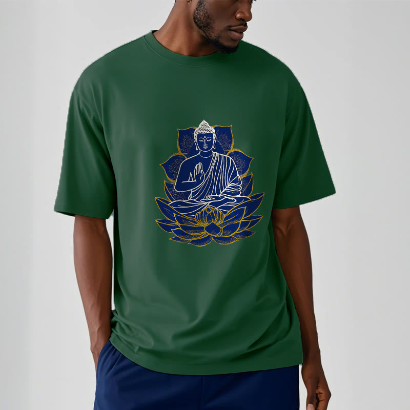 Buddha Stones Buddha Sitting On The Lotus Cotton Tee T-shirt - image 5