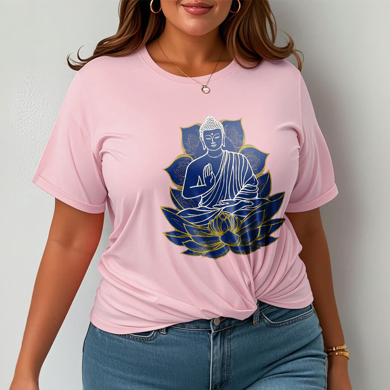 Buddha Stones Buddha Sitting On The Lotus Cotton Tee T-shirt - image 19