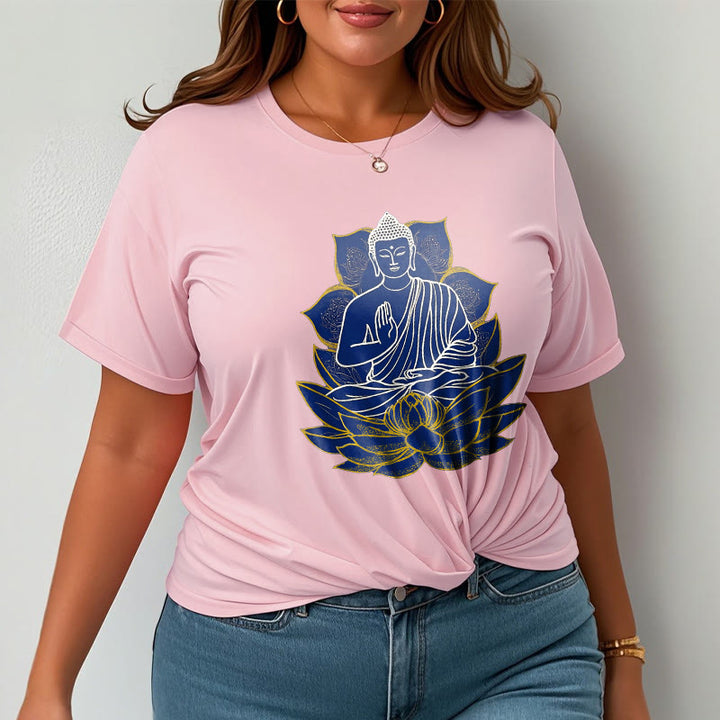 Buddha Stones Buddha Sitting On The Lotus Cotton Tee T-shirt - image 19