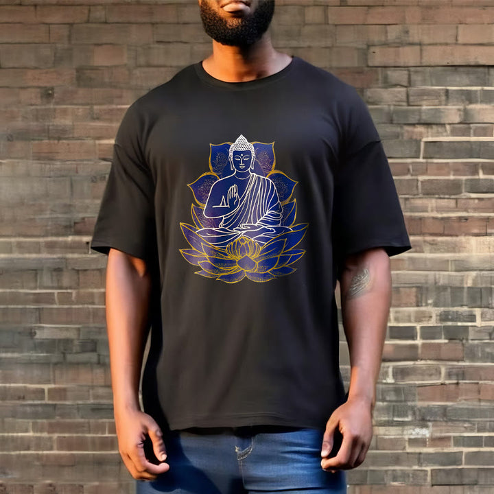 Buddha Stones Buddha Sitting On The Lotus Cotton Tee T-shirt - image 12