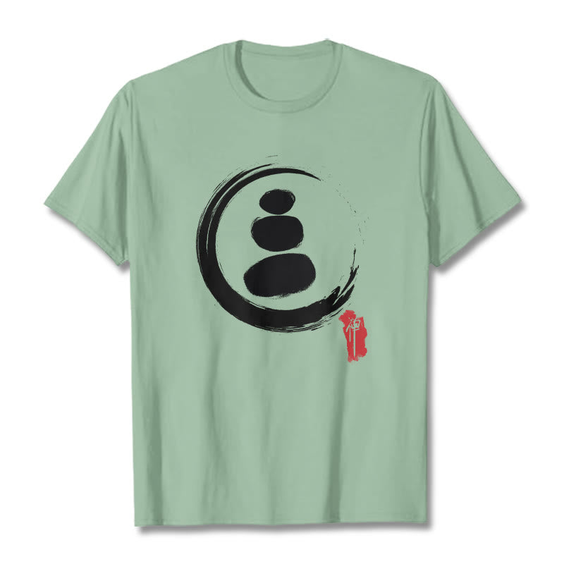 Buddha Stones Zen Circles Cotton Tee T-shirt - Pale Green - 2XL - image 17
