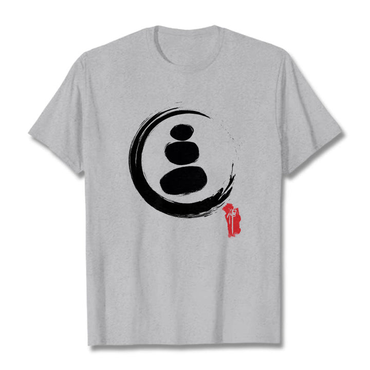 Buddha Stones Zen Circles Cotton Tee T-shirt - Light Grey - 2XL - image 19