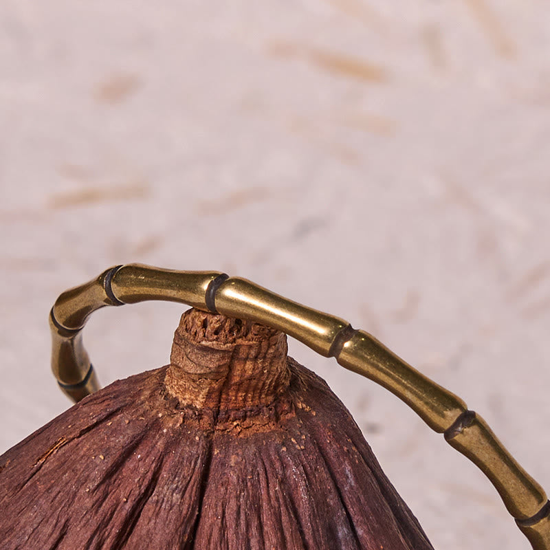 Buddha Stones Bamboo Copper Brass Luck Strength Bracelet Bangle - image 3