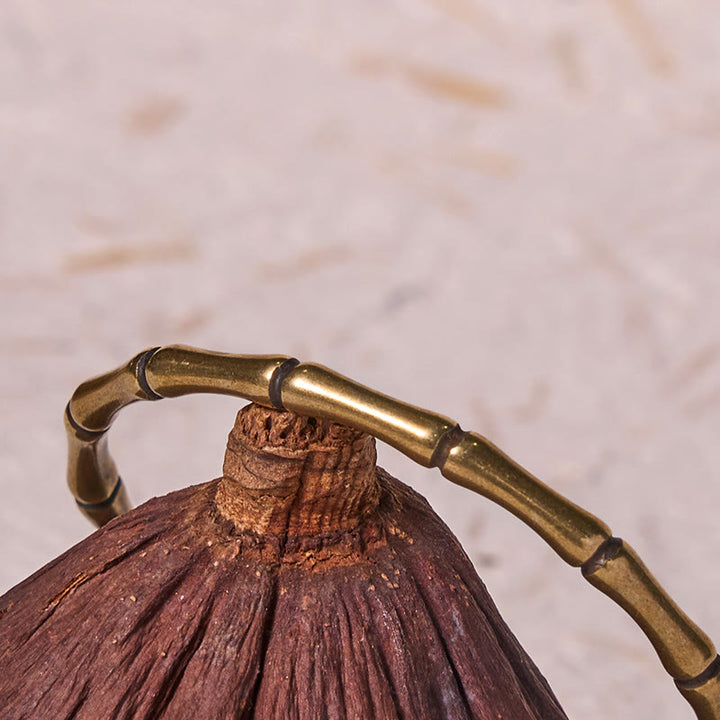 Buddha Stones Bamboo Copper Brass Luck Strength Bracelet Bangle - image 3