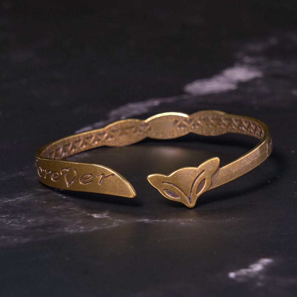 Buddha Stones Fox Head Copper Brass 'Love You Forever' Luck Self Care Bracelet Bangle - image 1