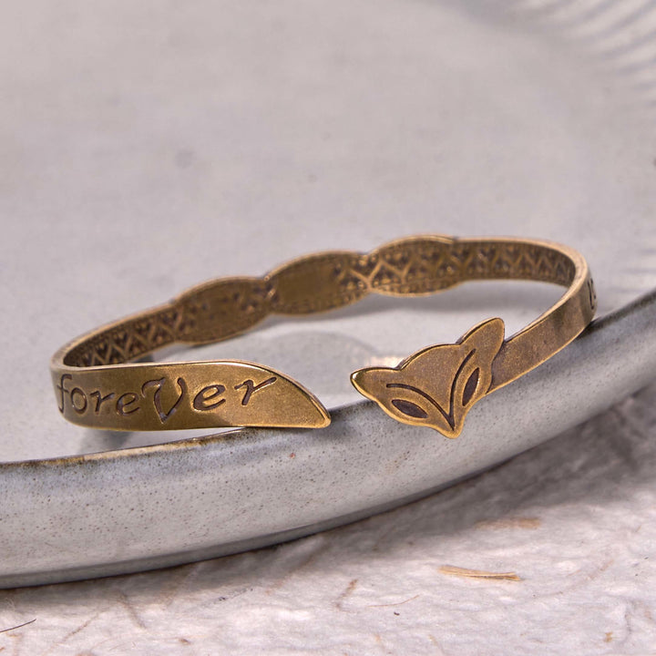 Buddha Stones Fox Head Copper Brass 'Love You Forever' Luck Self Care Bracelet Bangle - image 2