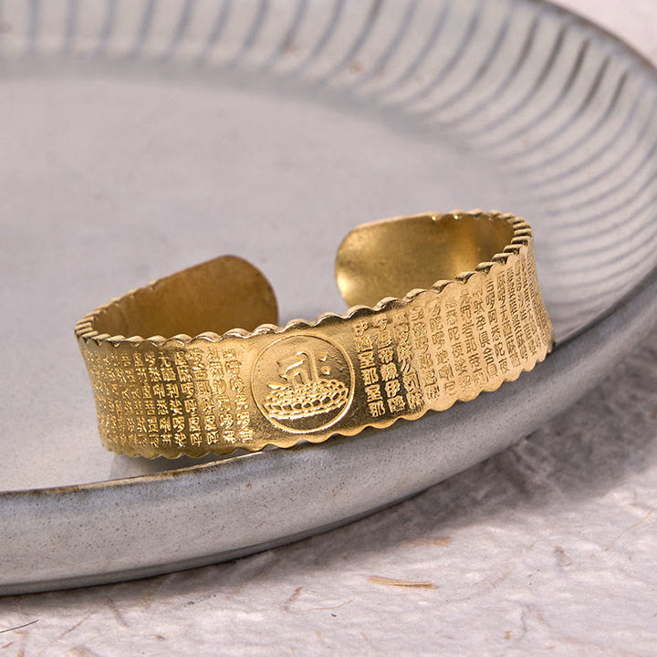 Buddha Stones Great Compassion Mantra Copper Brass Luck Self Care Bracelet Bangle - image 7