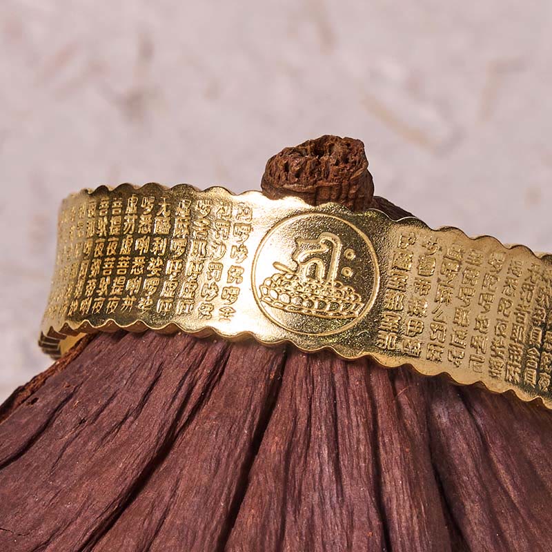 Buddha Stones Great Compassion Mantra Copper Brass Luck Self Care Bracelet Bangle - image 8