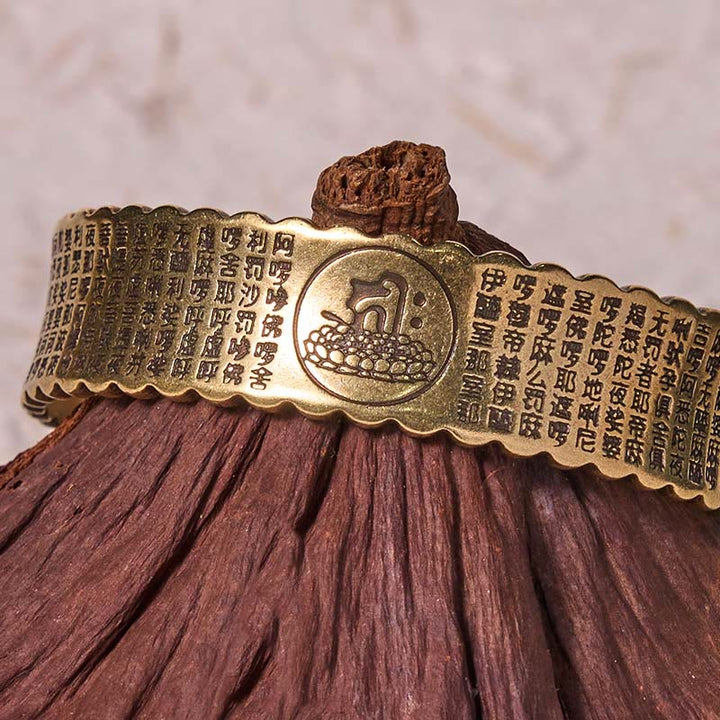 Buddha Stones Great Compassion Mantra Copper Brass Luck Self Care Bracelet Bangle - image 3