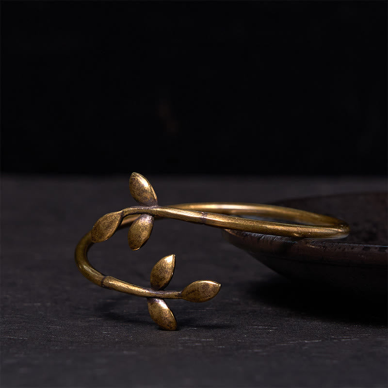 Buddha Stones Lucky Clover Copper Brass Healing Bracelet Bangle - Copper(Wrist Circumference: 14-17cm) - image 0