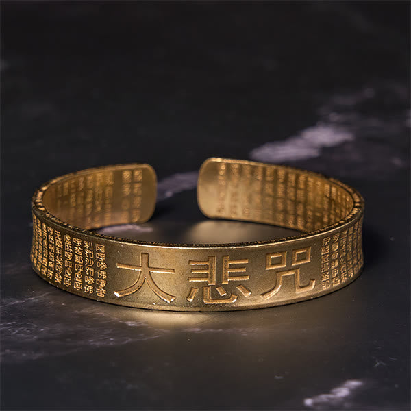 Buddha Stones Great Compassion Mantra Copper Brass Luck Power Bracelet Bangle - image 6