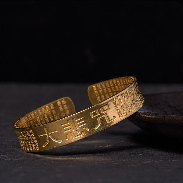 Buddha Stones Great Compassion Mantra Copper Brass Luck Power Bracelet Bangle - Polished(Wrist Circumference: 14-18cm) - image 5