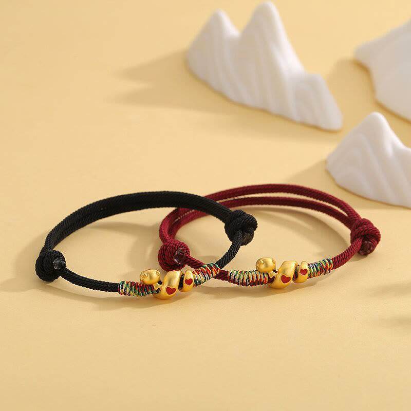 Buddha Stones Red String Copper Alloy Love Year Of The Snake Protection Braided Bracelet - image 0