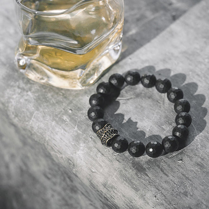 Buddha Stones Matte Frosting Black Onyx Copper Brass Protection Bracelet - image 8