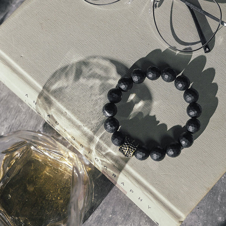 Buddha Stones Matte Frosting Black Onyx Copper Brass Protection Bracelet - image 7
