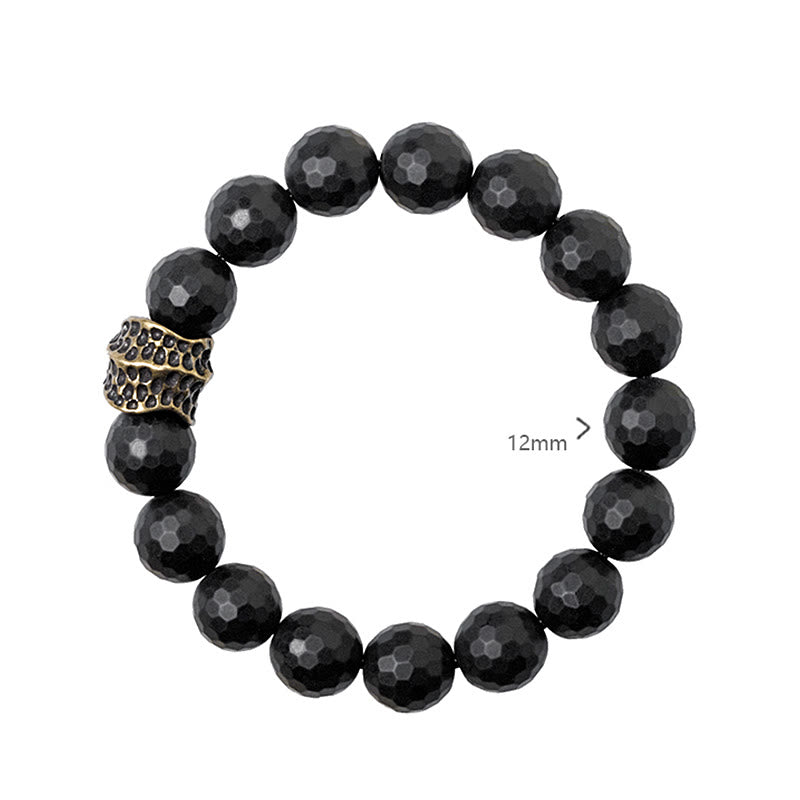 Buddha Stones Matte Frosting Black Onyx Copper Brass Protection Bracelet - image 2