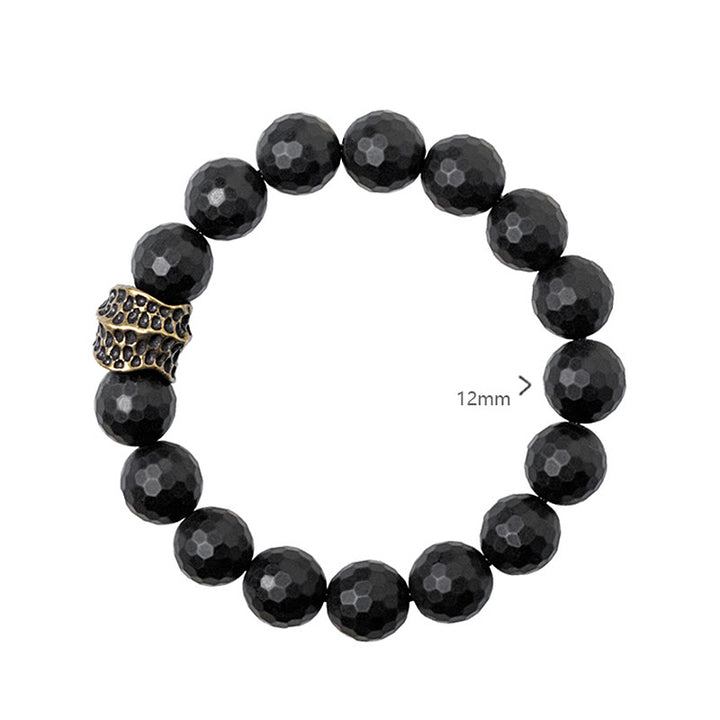 Buddha Stones Matte Frosting Black Onyx Copper Brass Protection Bracelet - image 2