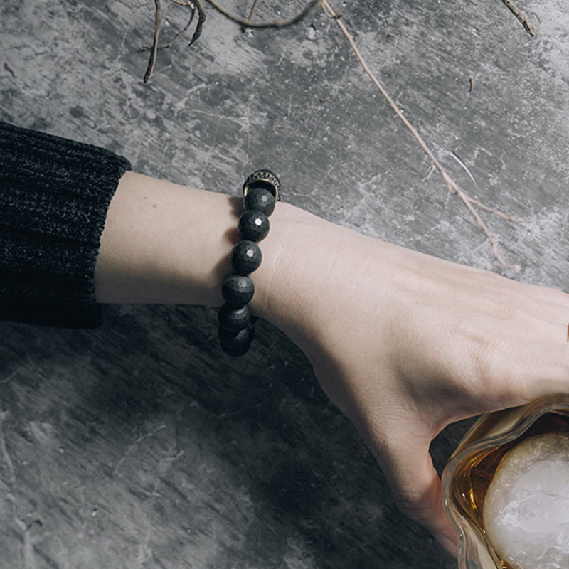 Buddha Stones Matte Frosting Black Onyx Copper Brass Protection Bracelet - image 12