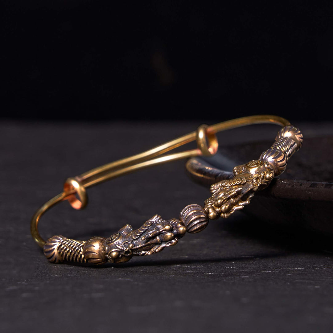 Buddha Stones Pi Xiu Copper Brass Luck Keep Away Evil Spirits Bracelet Bangle - Copper(Wrist Circumference: 14-17cm) - image 0