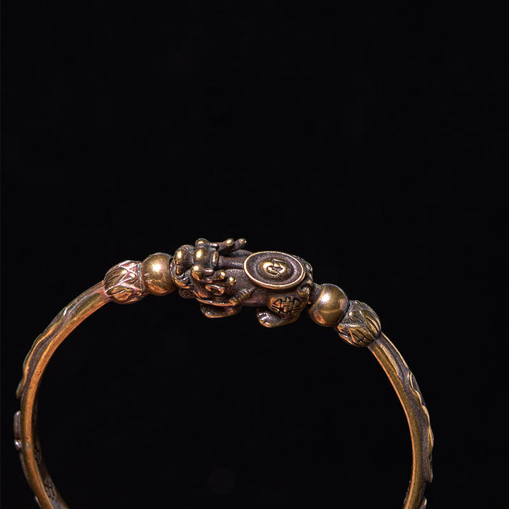 Buddha Stones Pi Xiu Carrying Coin Ingot Copper Brass Luck Wealth Bracelet Bangle - image 8