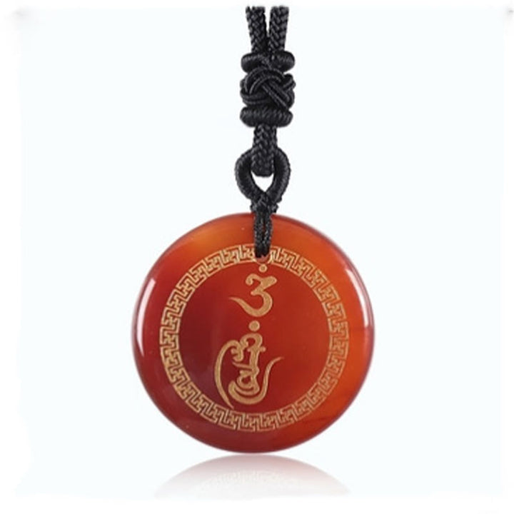 Buddha Stones Swastika Pattern Vajra Protection Mantra Natural Various Crystal Black Obsidian Purification Necklace Pendant - image 13