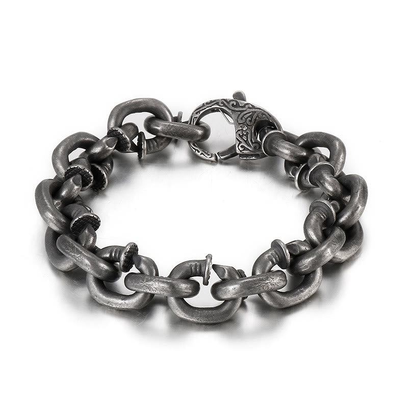 Buddha Stones Square Rivets Titanium Steel Good Luck Balance Bracelet - image 7